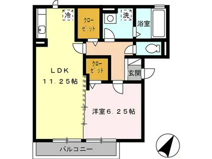 アルタグラシア(1LDK/3階)の間取り写真
