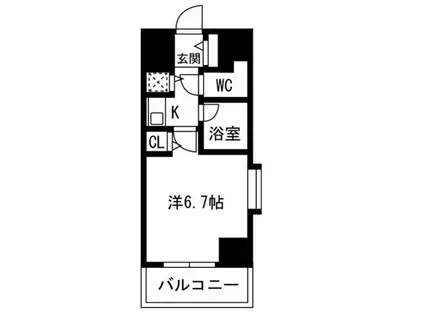 コスモプラザ新大阪(1K/8階)の間取り写真