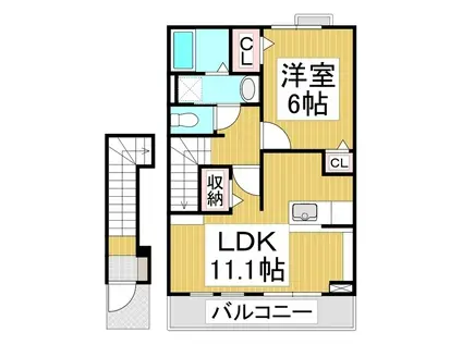RAM・KOICHI(1LDK/2階)の間取り写真