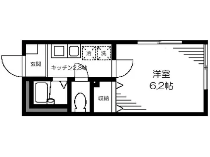 S・Tハイツ(1K/2階)の間取り写真