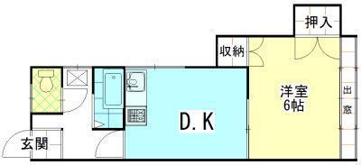 グリーンベリーA(1DK/2階)の間取り写真