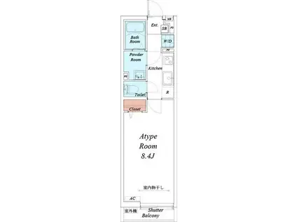 リブリ・松戸II(1K/2階)の間取り写真