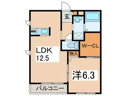 メゾンエーデル(1LDK/3階)の間取り写真