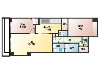 マルメゾン(3DK/4階)の間取り写真