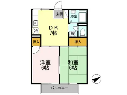 コーポ・シーマ(2DK/2階)の間取り写真