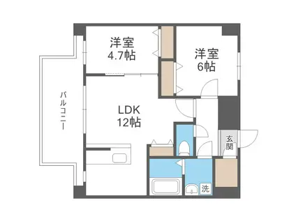 MODERN PALLAZO博多デュオグランドイースト(2LDK/7階)の間取り写真