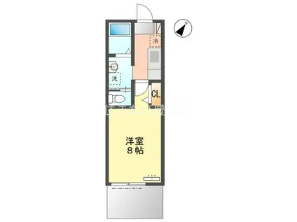 DIASTOWN 大清水C棟(1K/1階)の間取り写真