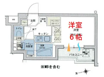 アジールコート品川中延(1K/4階)の間取り写真