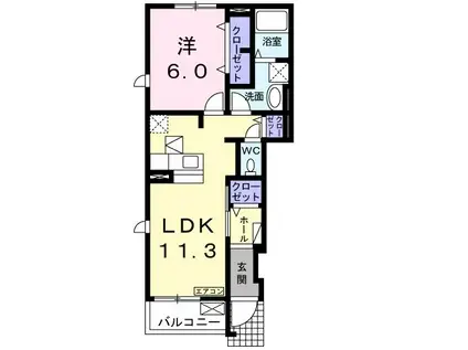 フェリーチェ(1LDK/1階)の間取り写真