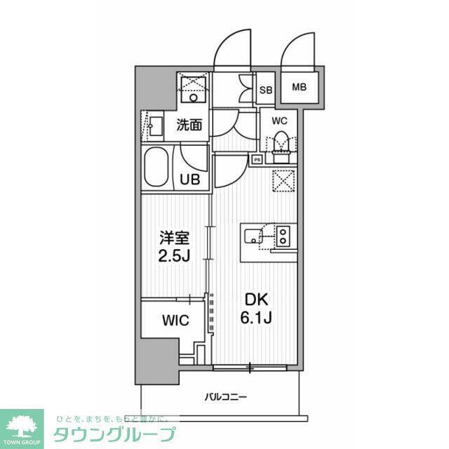 シーフォルム木場(1DK/7階)の間取り写真