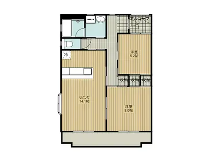 ファインプレストII(2LDK/2階)の間取り写真