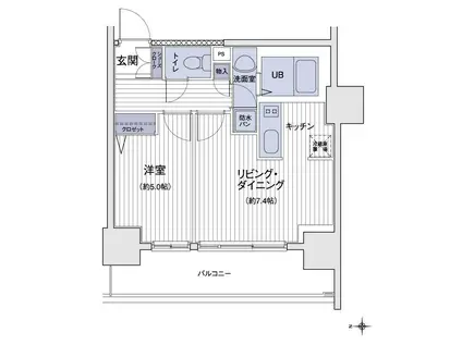 プライムアーバン西大島(1LDK/4階)の間取り写真