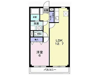 ル・セーヌ本町(1LDK/2階)の間取り写真