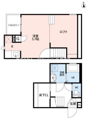 CB鳥栖アイナ(1K/2階)の間取り写真