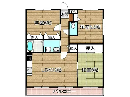 フレーバーフラッツ(3LDK/2階)の間取り写真