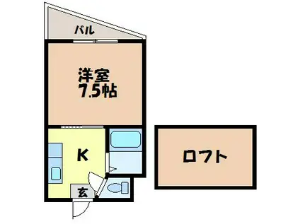 パージュ参番館(1K/5階)の間取り写真