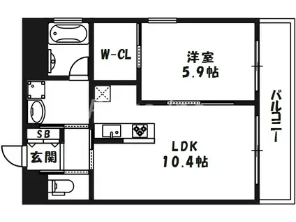 グレイスクラール(1LDK/4階)の間取り写真
