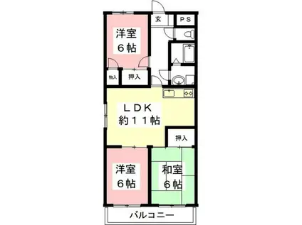 エスペランサ(3LDK/1階)の間取り写真