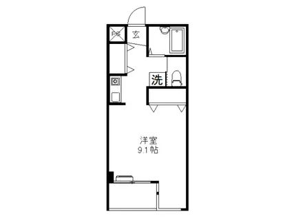 エポック21 A棟(1K/3階)の間取り写真