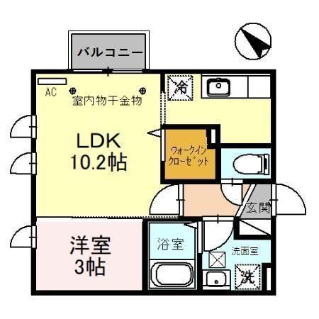 CHURATTE(1LDK/1階)の間取り写真