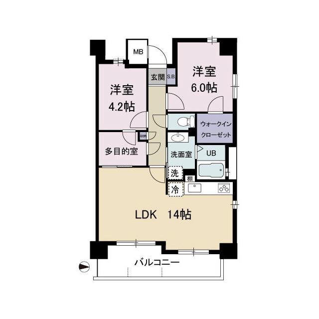 BELLSONAGEII(2LDK/4階)の間取り写真