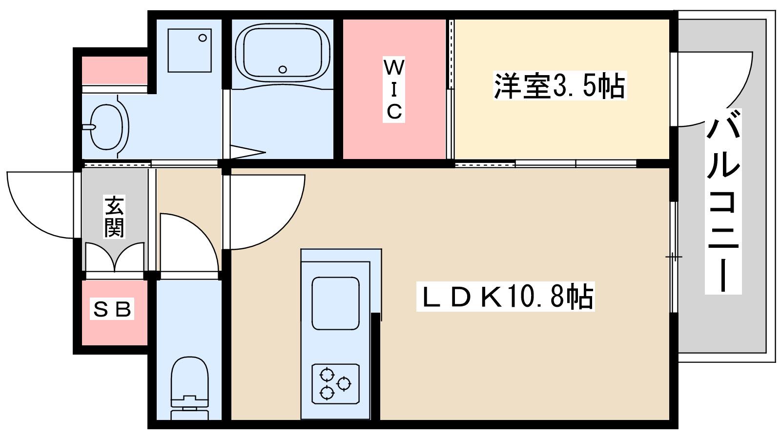 ALIVIS三国本町(1LDK/6階)の間取り写真