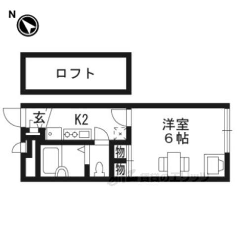 レオパレス淀コンフォート(1K/1階)の間取り写真