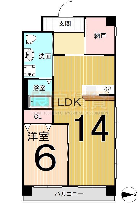 ハイツ西郊(1SLDK/3階)の間取り写真