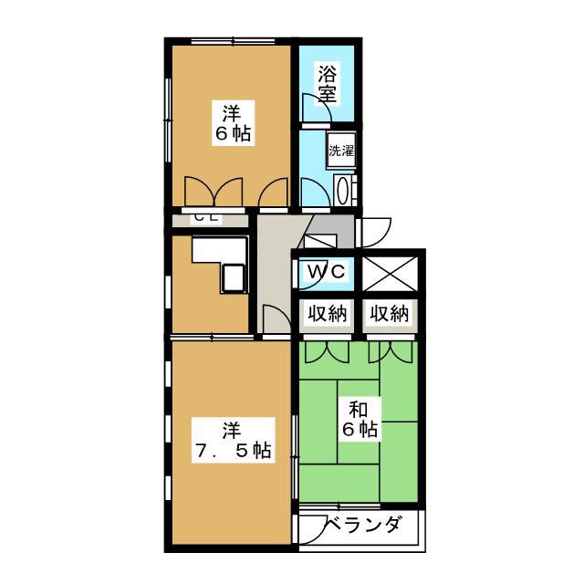 シャンティ・モア(2LDK/2階)の間取り写真