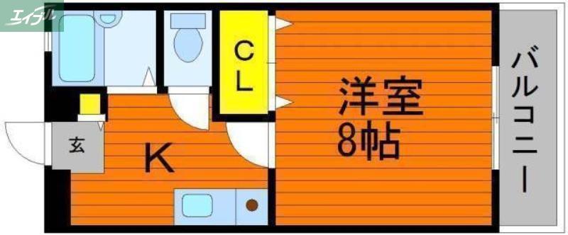 エステート富町(1K/1階)の間取り写真
