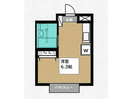 カメリア祐天寺(ワンルーム/4階)の間取り写真