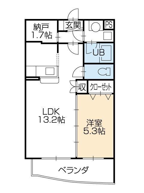 モンシャトー(1LDK/3階)の間取り写真
