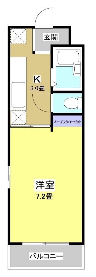 ラフォーレ半田(1K/2階)の間取り写真