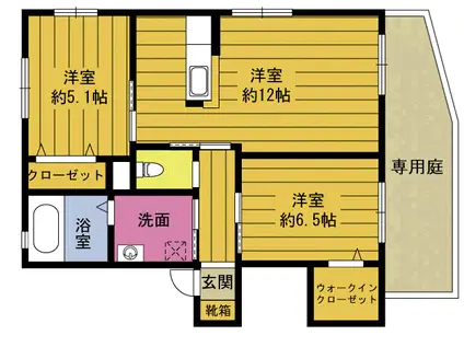 グレイスヴィラ安岐II(2LDK/1階)の間取り写真