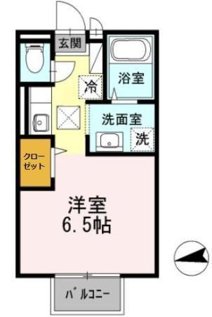 セジュールAOTA(ワンルーム/1階)の間取り写真