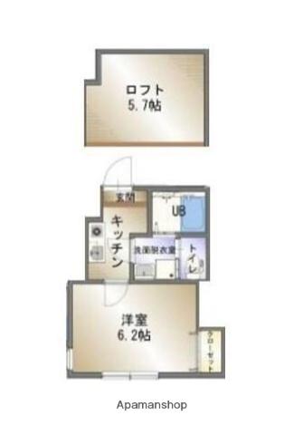 ボヌール(1K/2階)の間取り写真