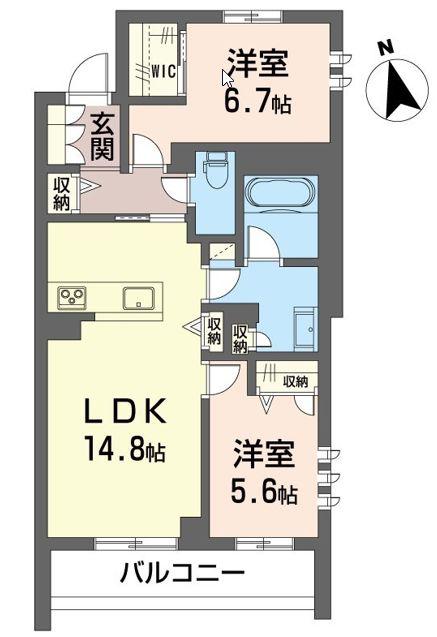 フォレ フルーリー(2LDK/3階)の間取り写真