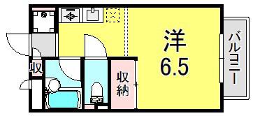 シャルマン前原(ワンルーム/2階)の間取り写真