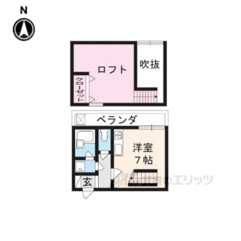烏丸今出川ノース1(1K/1階)の間取り写真