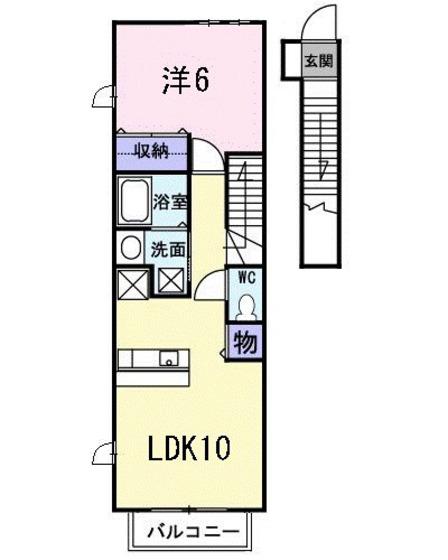 サンカルージ(1LDK/2階)の間取り写真