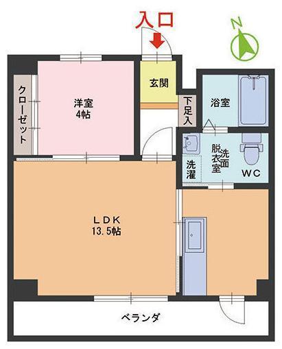 デルマーレ(1LDK/3階)の間取り写真