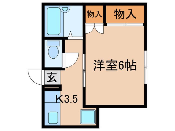コーポ第三本多(1K/2階)の間取り写真