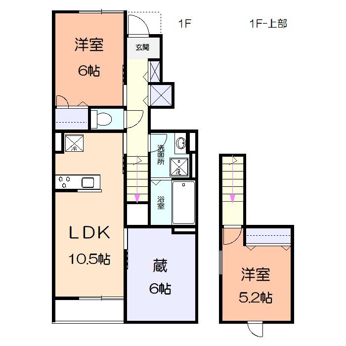 グレースフォレスト(1LDK/1階)の間取り写真