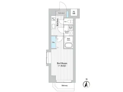 MO・AI川崎西口(1K/8階)の間取り写真