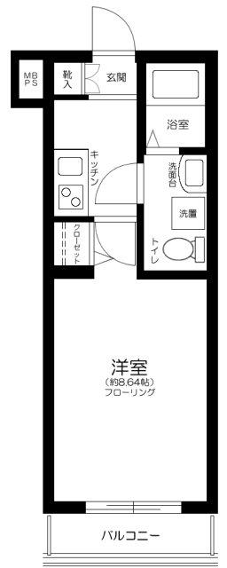 ライジングプレイス上板橋(1K/2階)の間取り写真