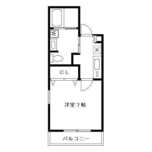 リリックコートパセオ(1K/1階)の間取り写真