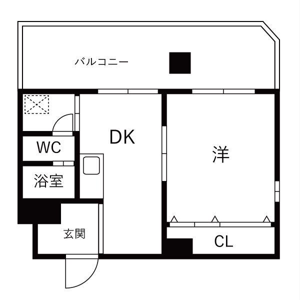 サンビラ大手前(1DK/7階)の間取り写真