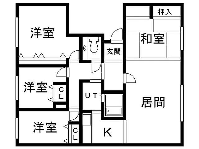旭山公園マンション(4LDK/2階)の間取り写真