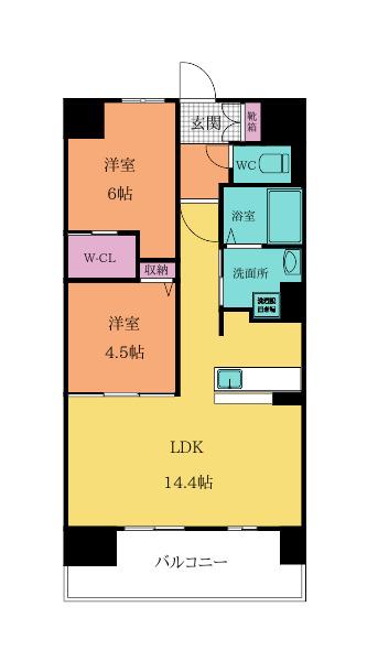 フローリィ279(2LDK/6階)の間取り写真