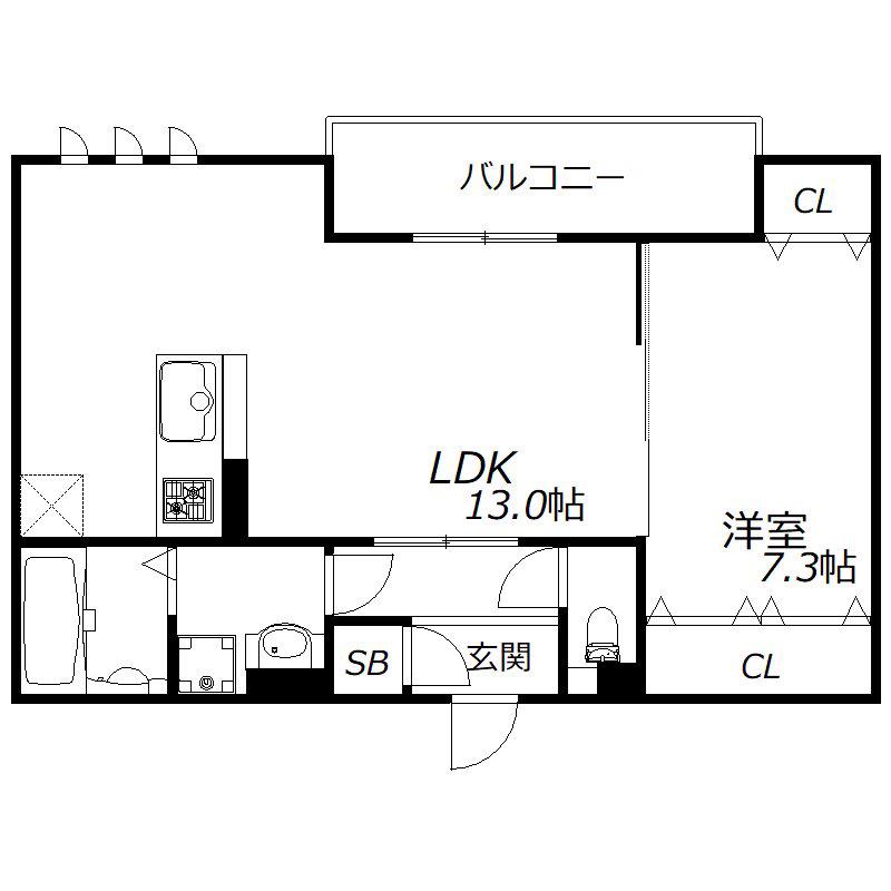 BIANCA垂水(1LDK/1階)の間取り写真